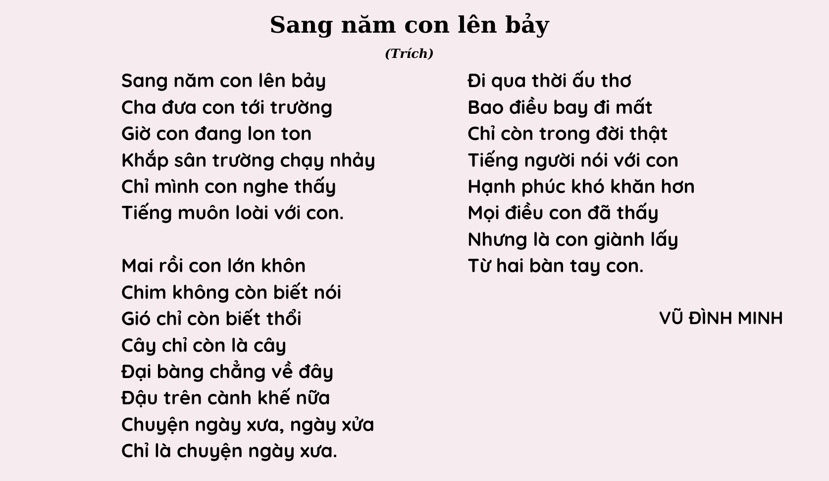 bài thơ sang năm con lên bảy